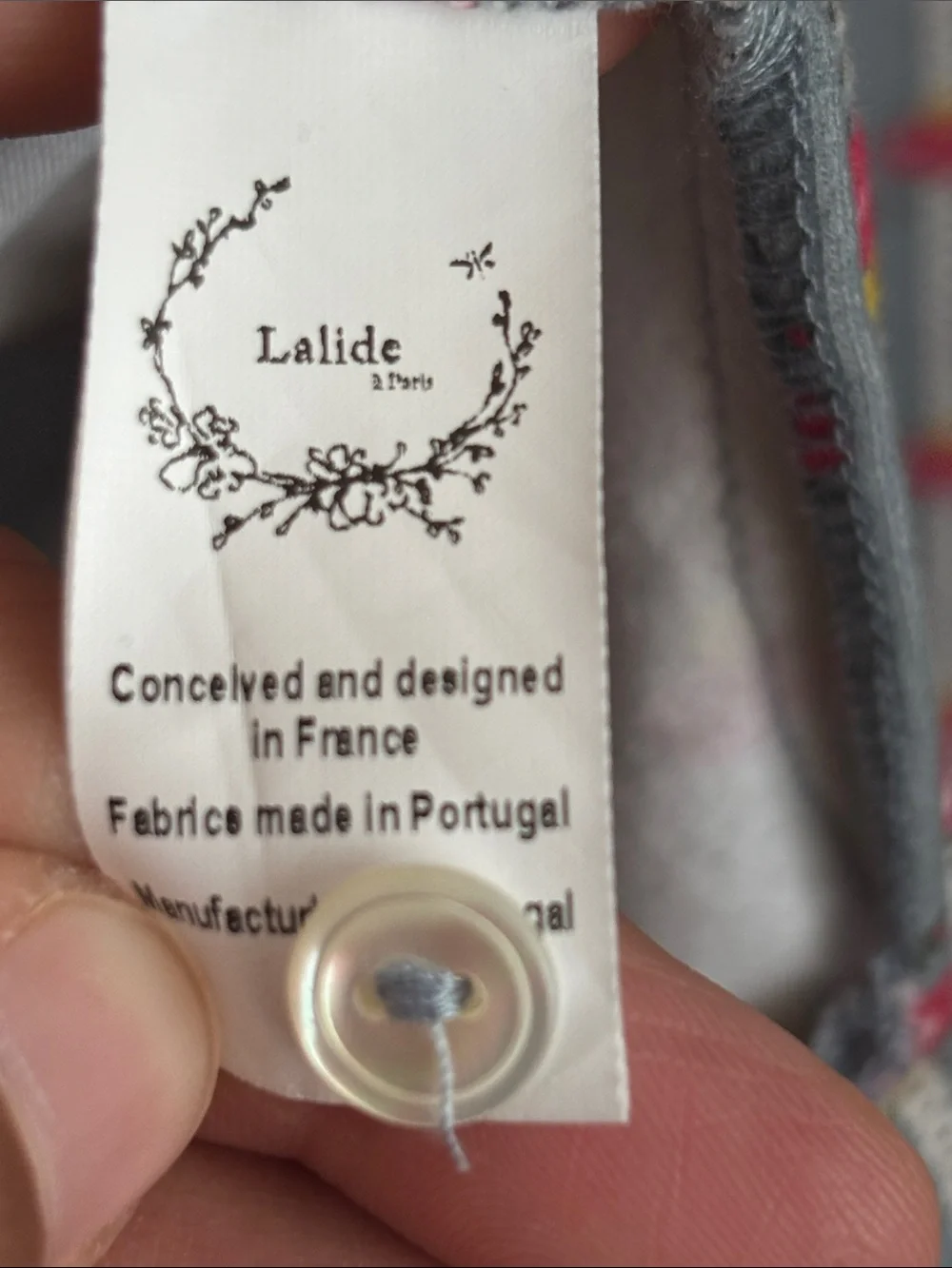 Lalide a Paris Pajamas Georgia blue/grey floral print. Refined & ultra sz Small